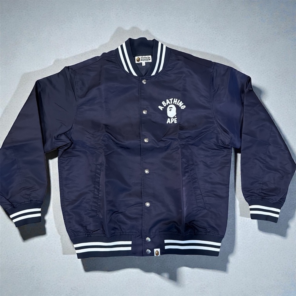 Bape Navy Blue Varsity Jacket